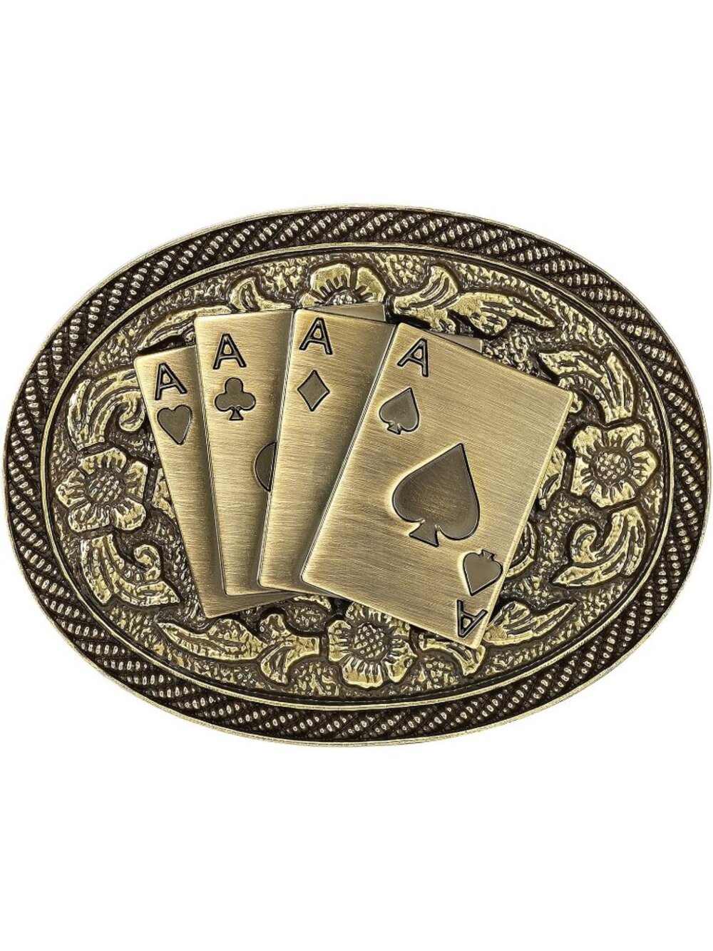 Men Oval Poker Bull Cowboy Buckle Vintage Texas Rodeo Belt